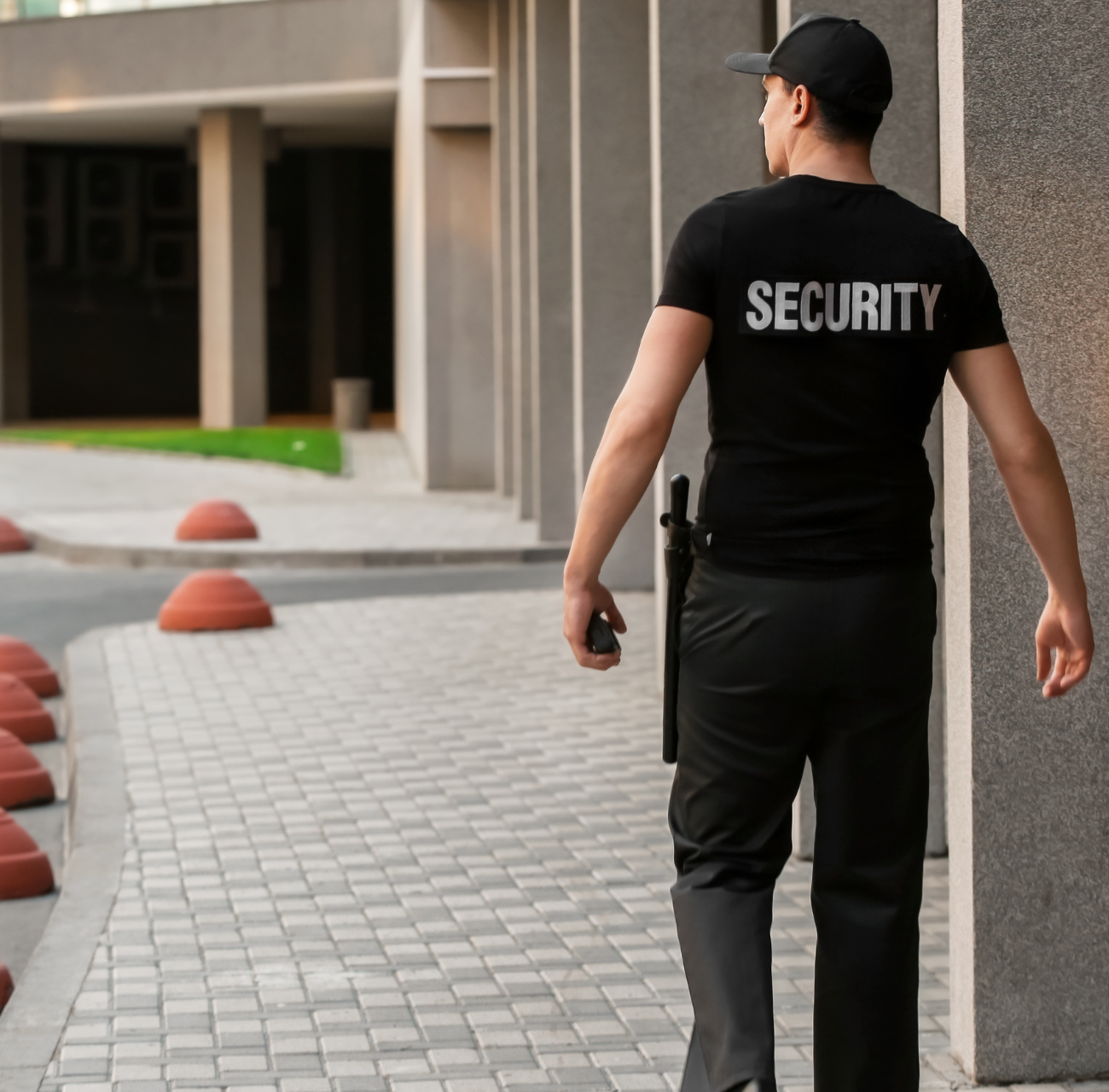 Licensed security guard ensuring property protection