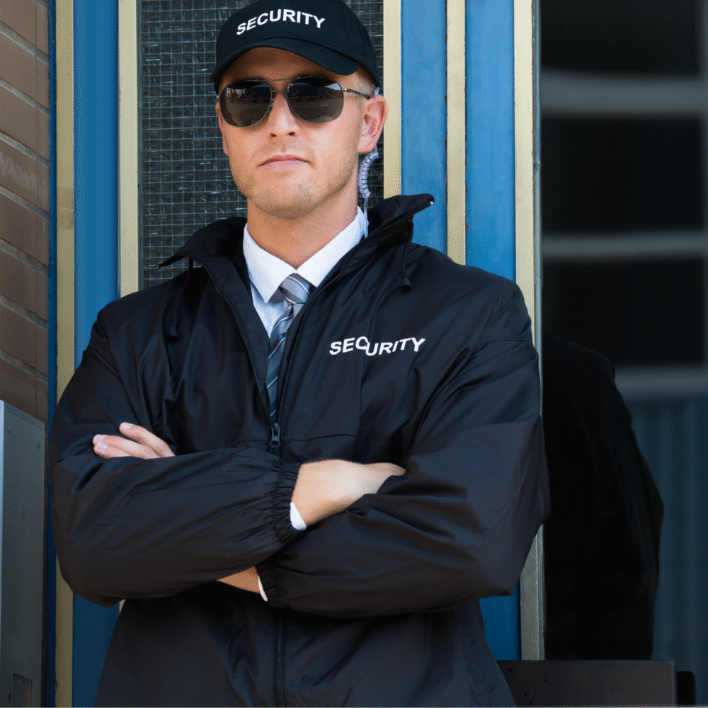 Professional security officer ensuring site safety