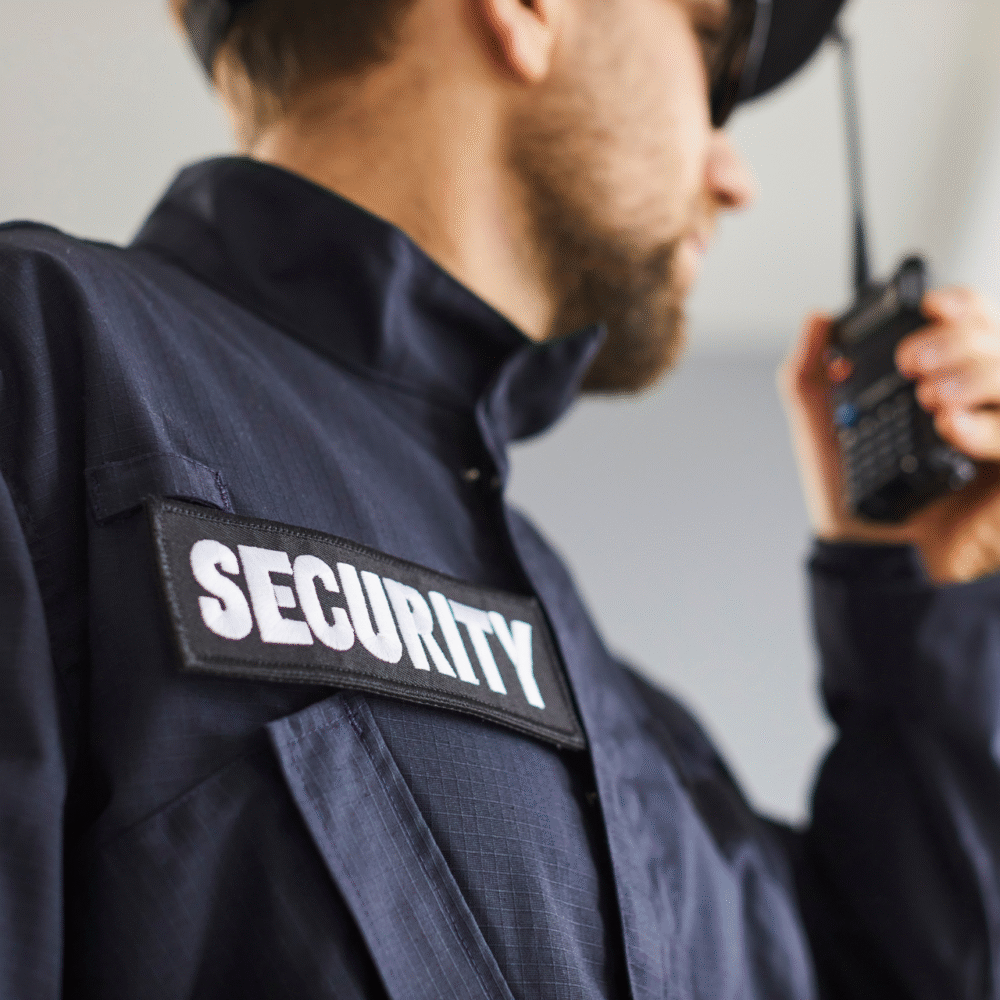 Professional security officer ensuring property protection