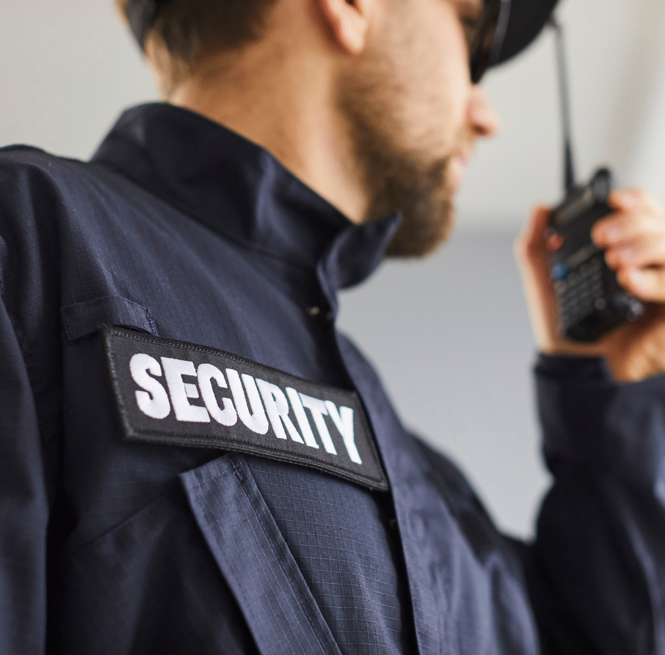Professional security officer ensuring property protection