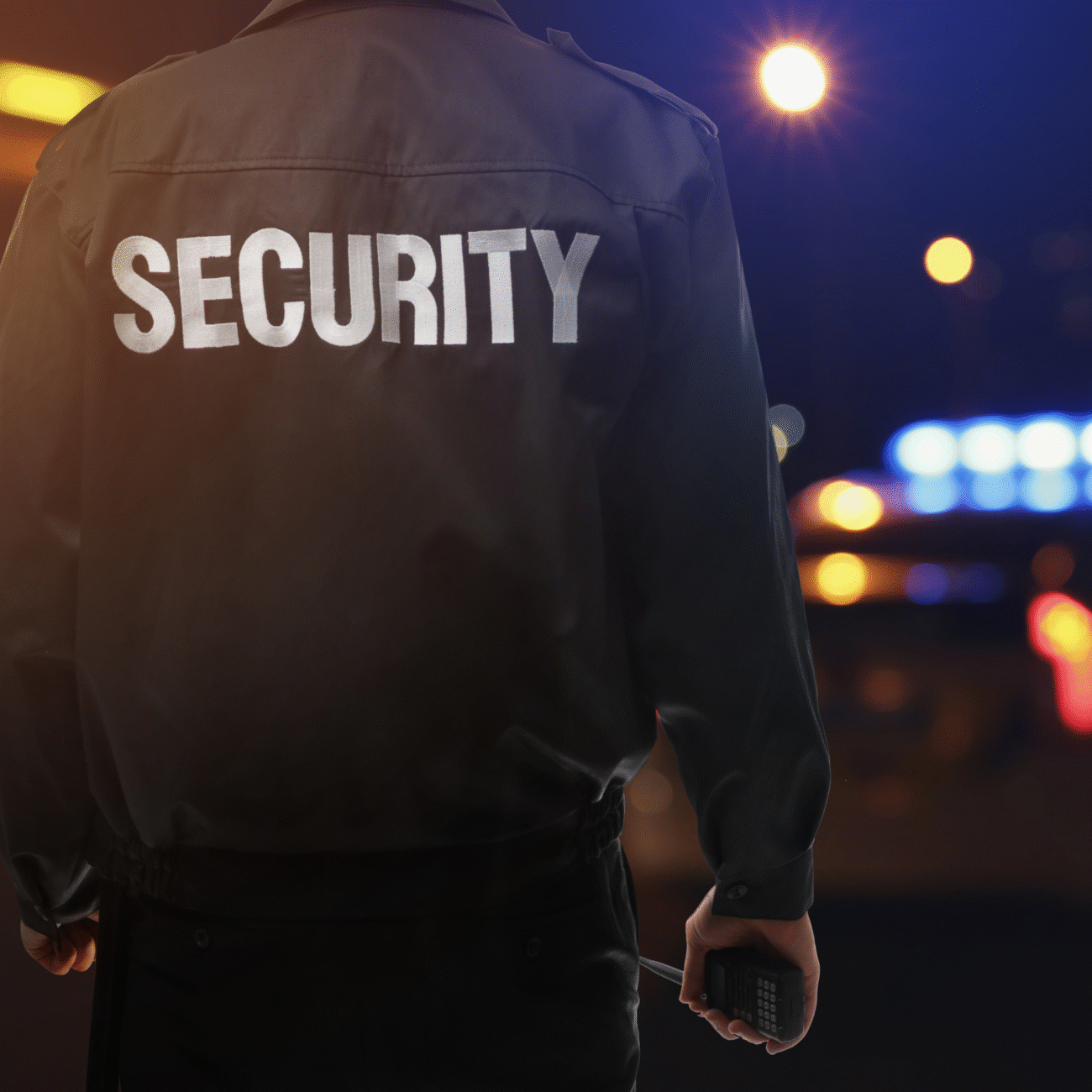 Professional security guard ensuring customer safety