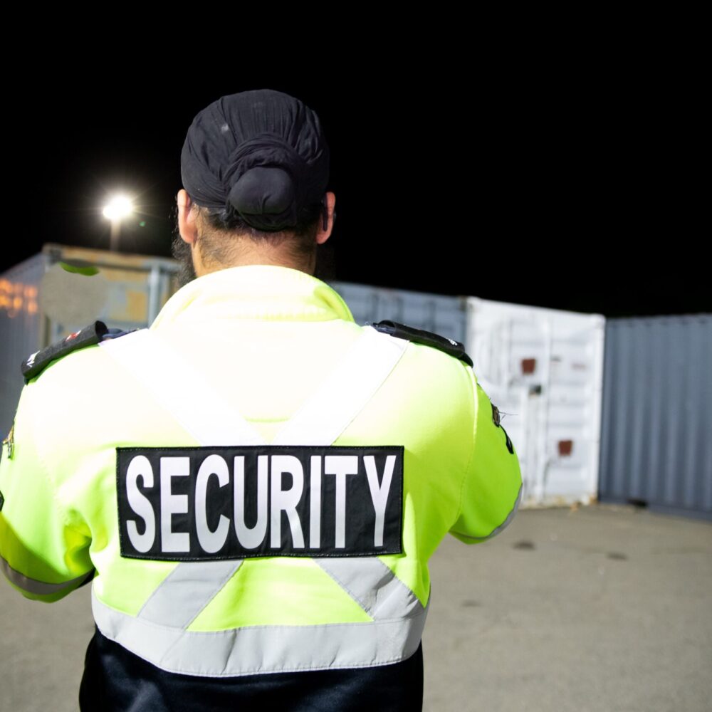 Professional security guard ensuring site surveillance